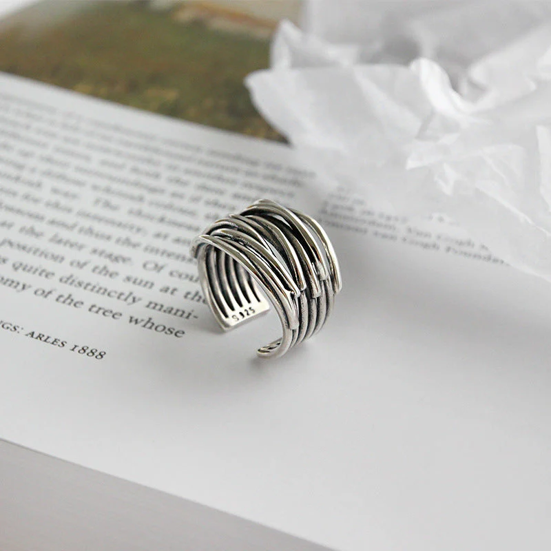 Adjustable Layered Sterling Silver Ring - Image 5