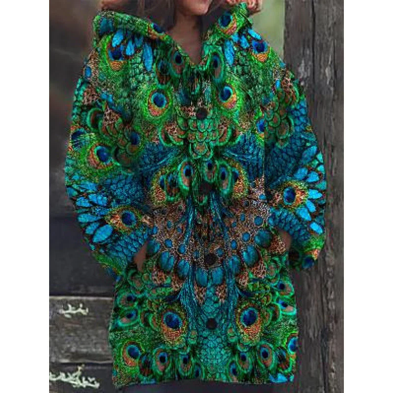 Artistic Abstract Print Women’s Jacket