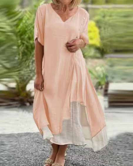 Asymmetric Short Sleeve Dress - Image 8