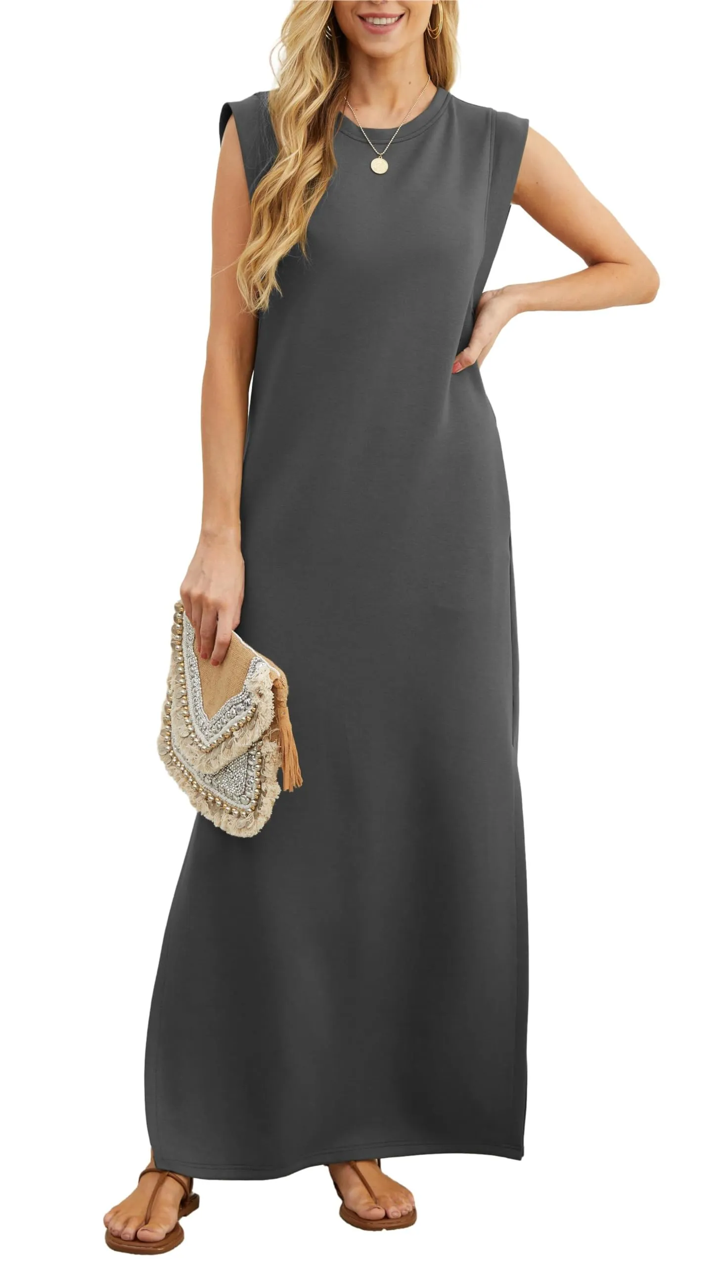 Sporty Chic Athleisure Maxi Dress - Image 41