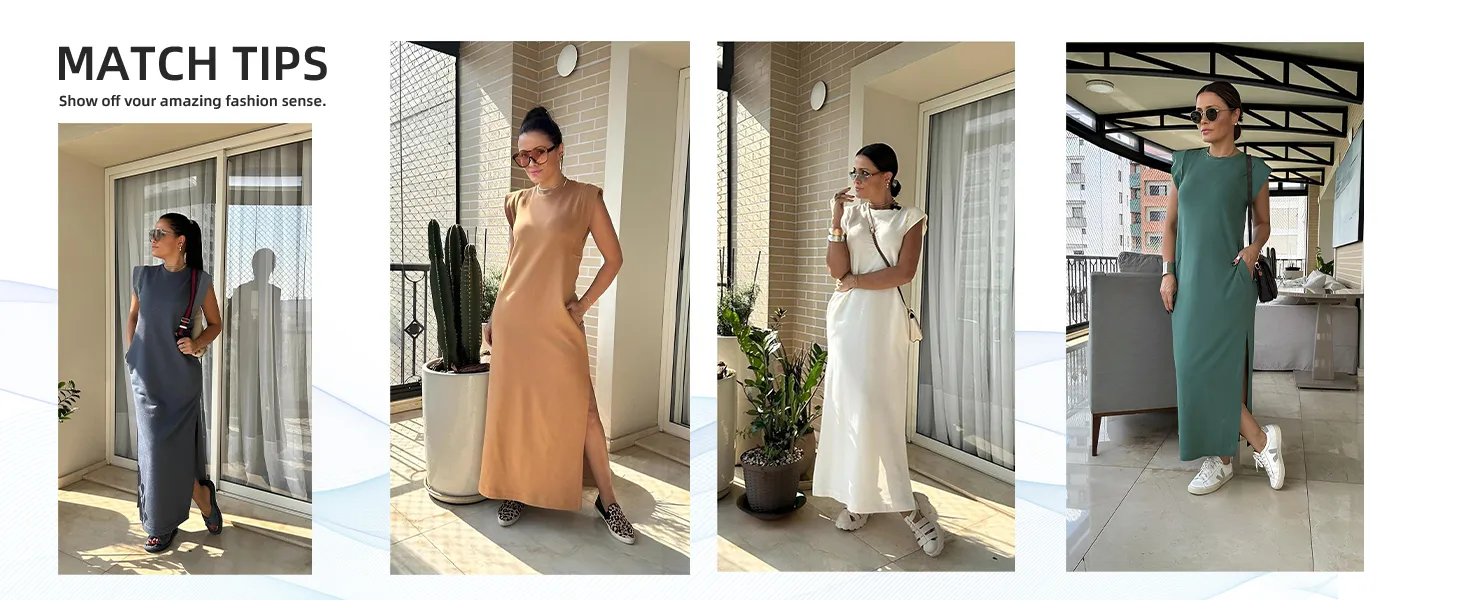 Sporty Chic Athleisure Maxi Dress - Image 45