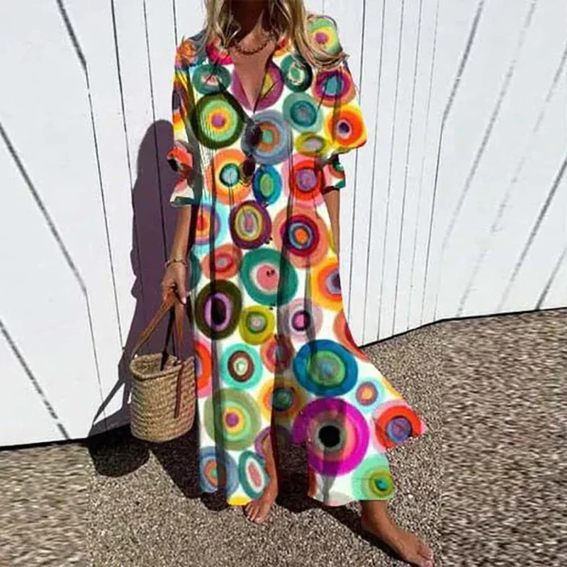 Tiered Boho Midi Dress with Floral Print - Image 14