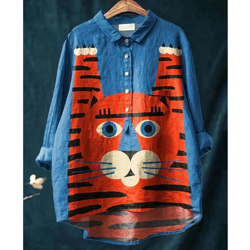 Binky | Stylish Women's T-Shirt with Artistic Cat Print - Image 2