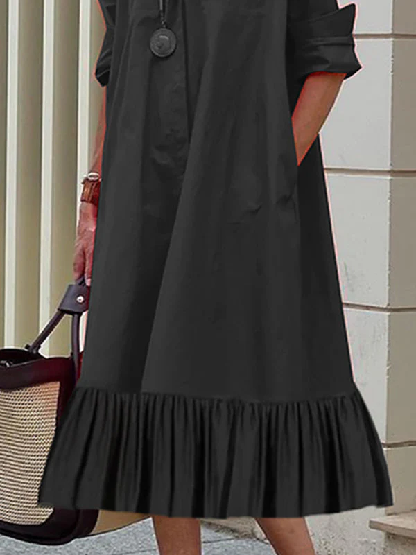 Black Loose Long Sleeve Dress - Image 4