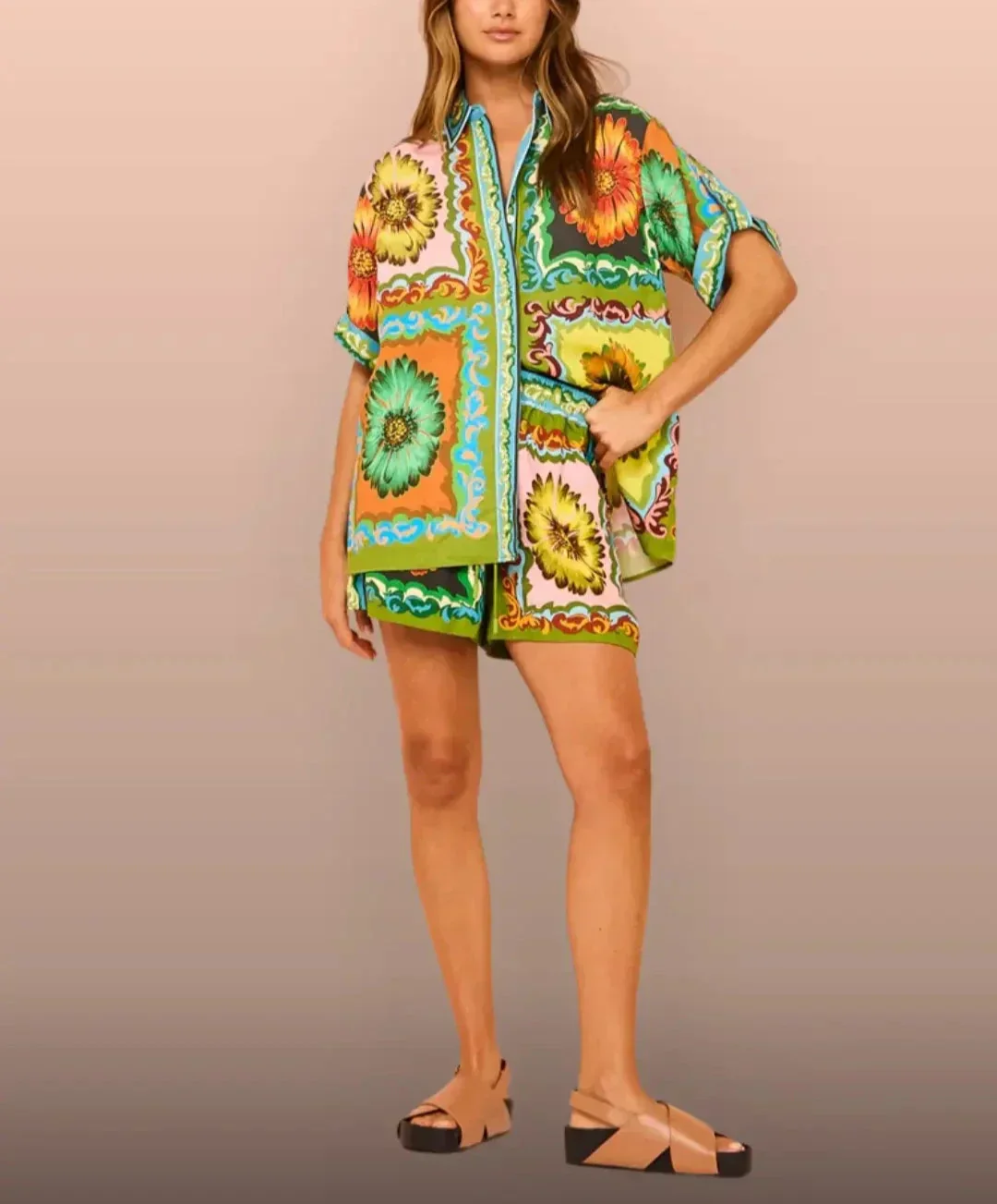 Bloom Print Matching Shorts Set - Image 9