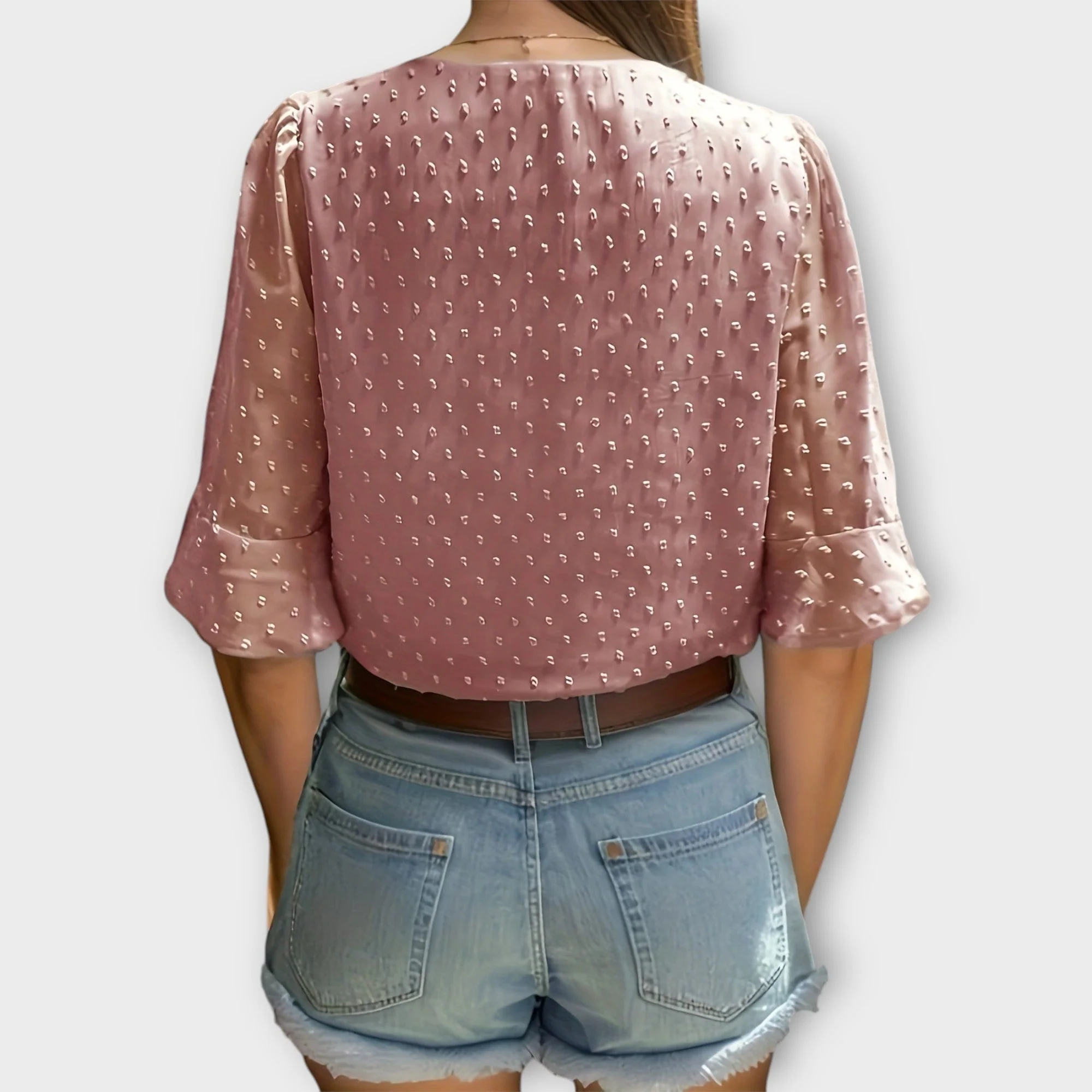 Blouse with Deep Neckline – Soft-Touch Statement Piece for Elegant Evenings or Weekend Styling - Image 14