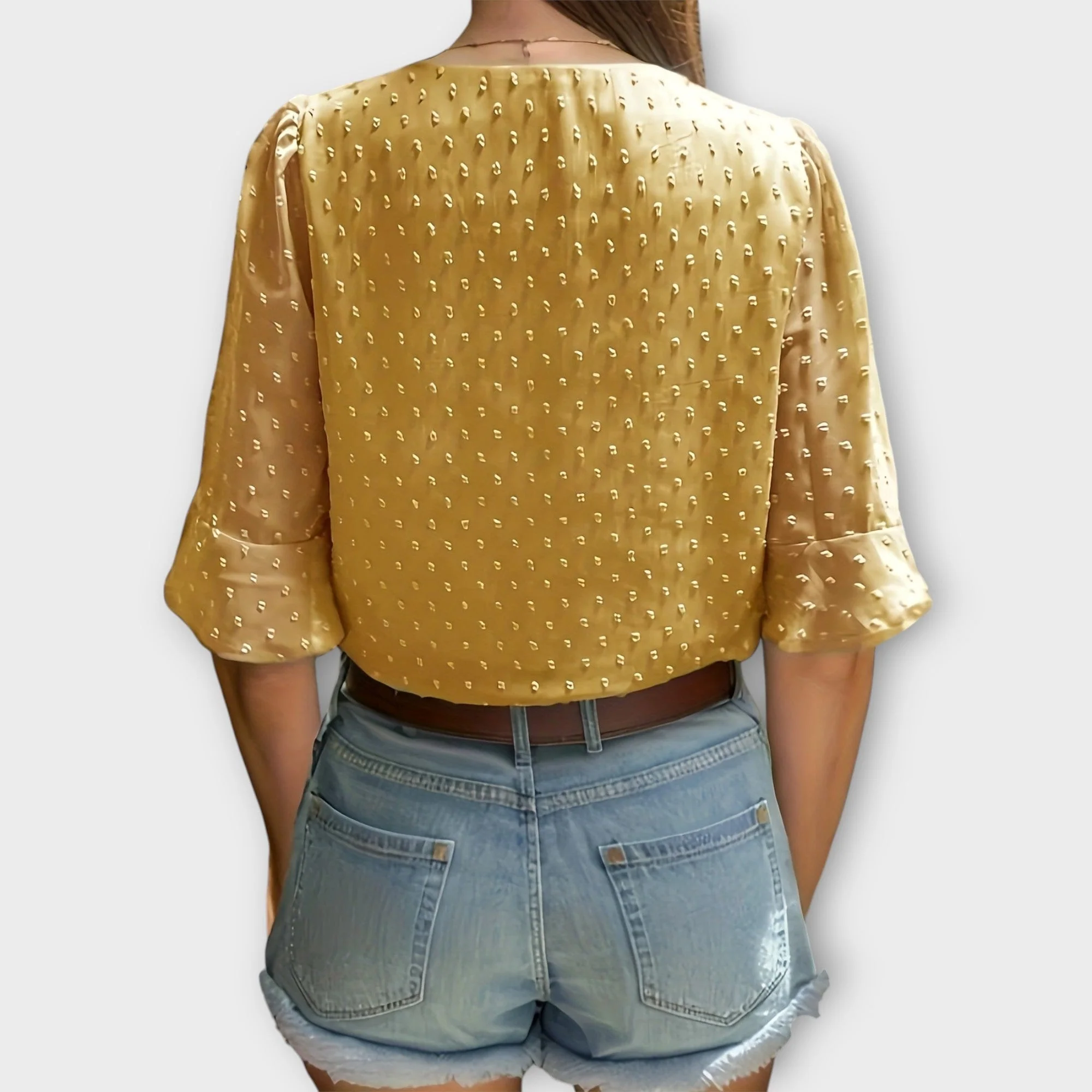 Blouse with Deep Neckline – Soft-Touch Statement Piece for Elegant Evenings or Weekend Styling - Image 15