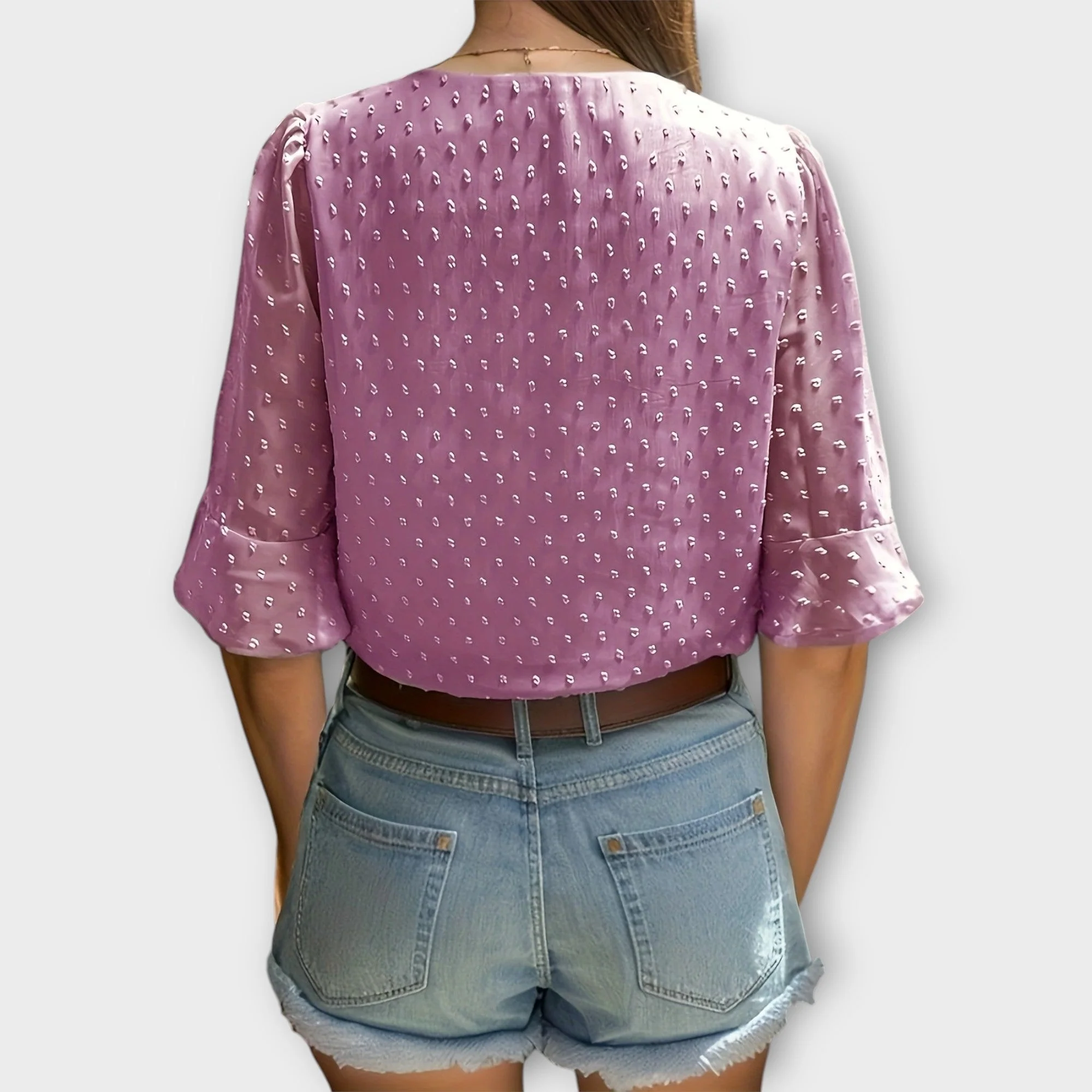 Blouse with Deep Neckline – Soft-Touch Statement Piece for Elegant Evenings or Weekend Styling - Image 20