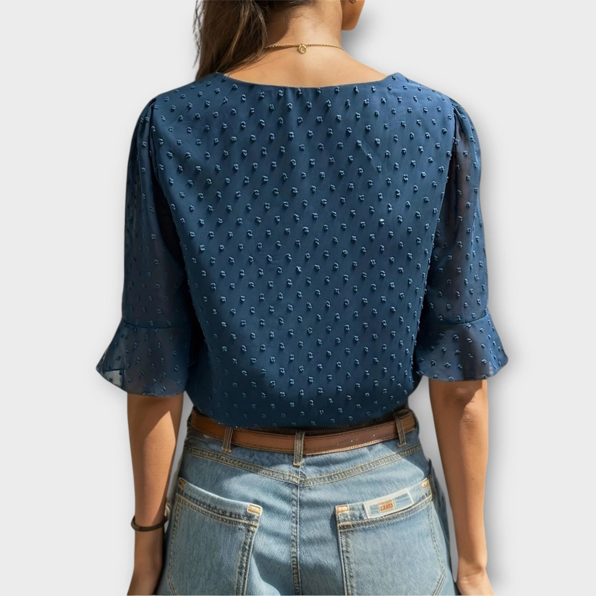 Blouse with Deep Neckline – Soft-Touch Statement Piece for Elegant Evenings or Weekend Styling - Image 21