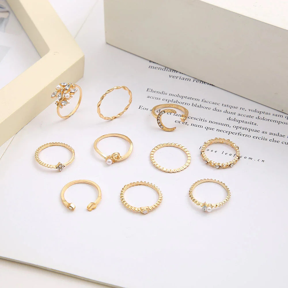 Bohemian Silver & Gold Rings Set - Image 6