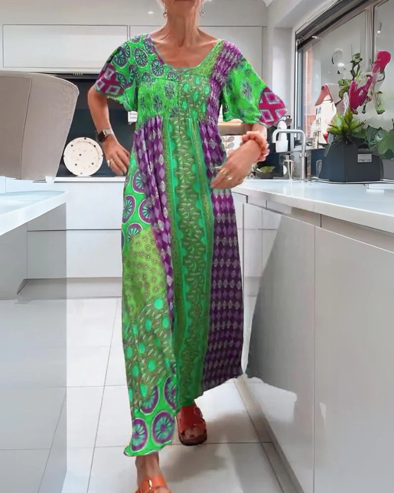 Boho Bliss Patchwork Maxi Dress - Image 14
