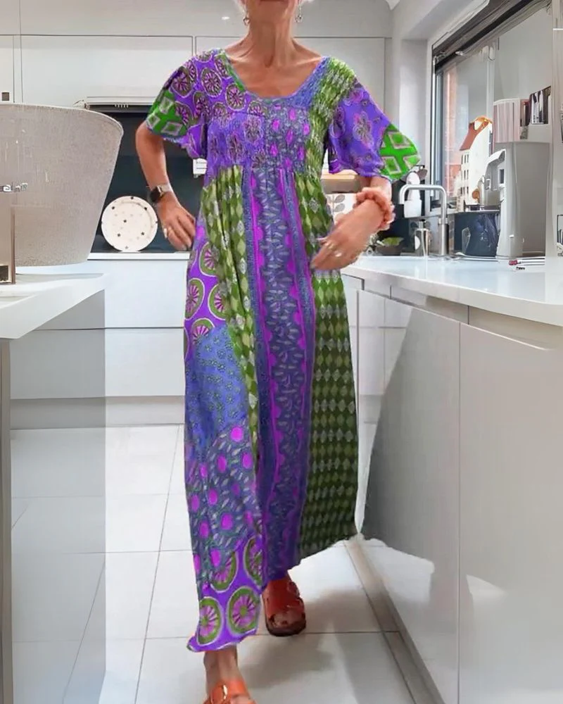 Boho Bliss Patchwork Maxi Dress - Image 17