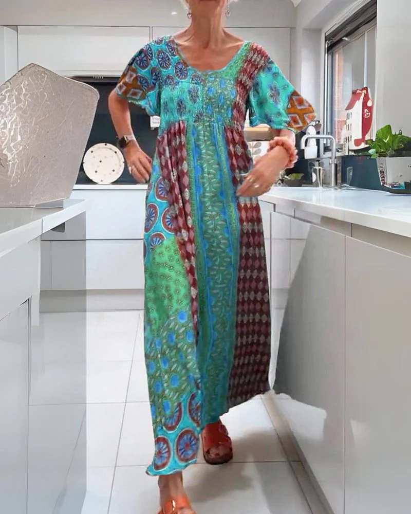 Boho Bliss Patchwork Maxi Dress - Image 18