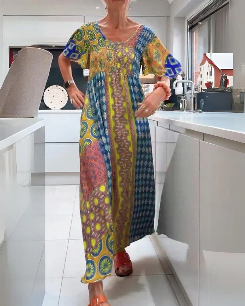 Boho Bliss Patchwork Maxi Dress - Image 21