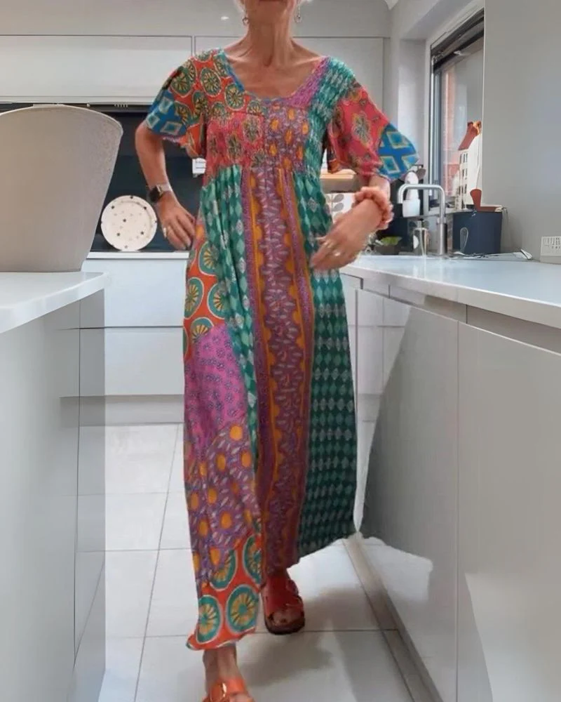 Boho Bliss Patchwork Maxi Dress - Image 3