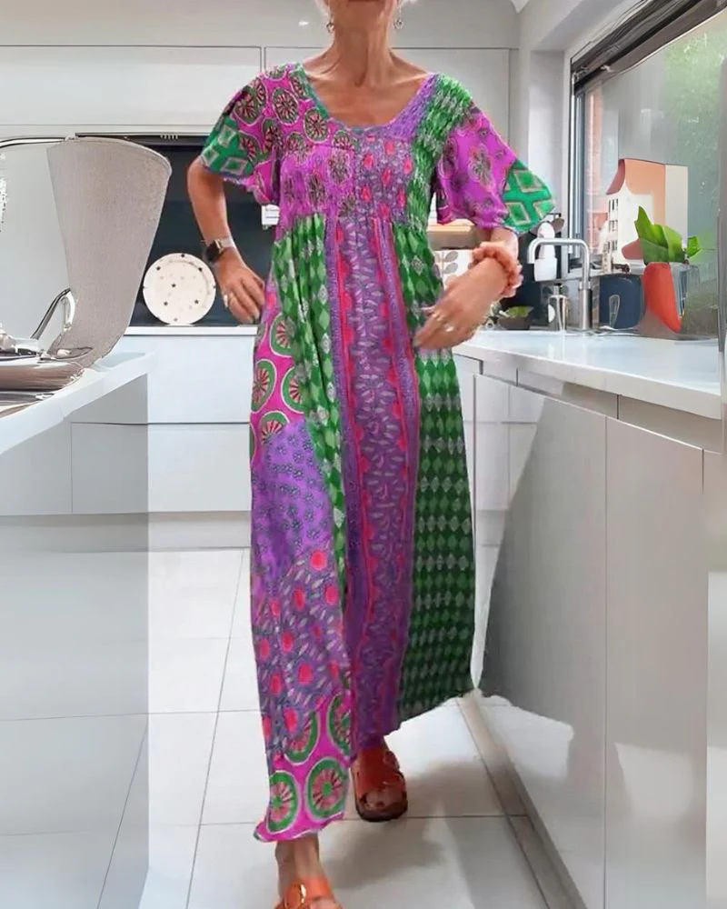 Boho Bliss Patchwork Maxi Dress - Image 6