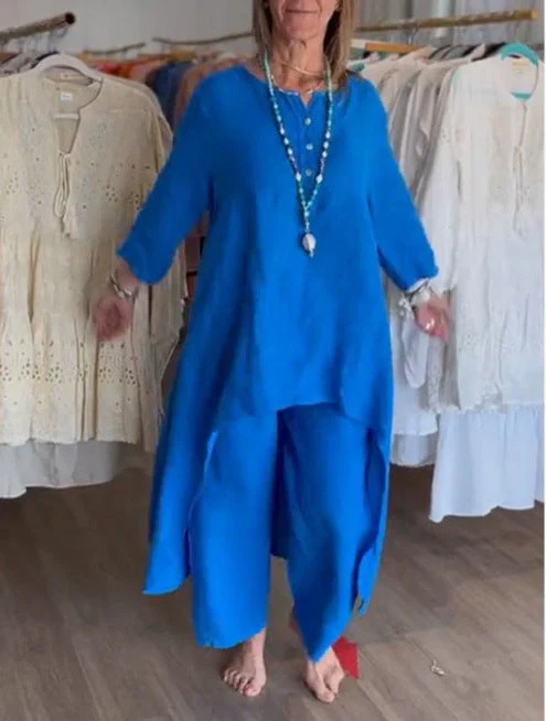 Breathable Cotton Linen Two Piece set - Image 17