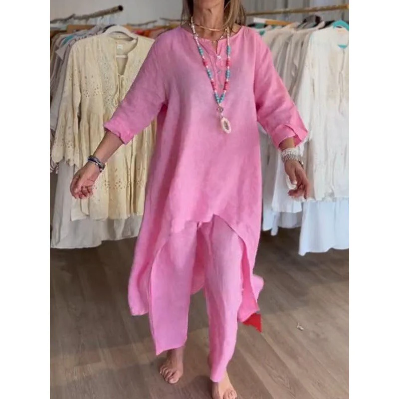 Breathable Cotton Linen Two Piece set - Image 19