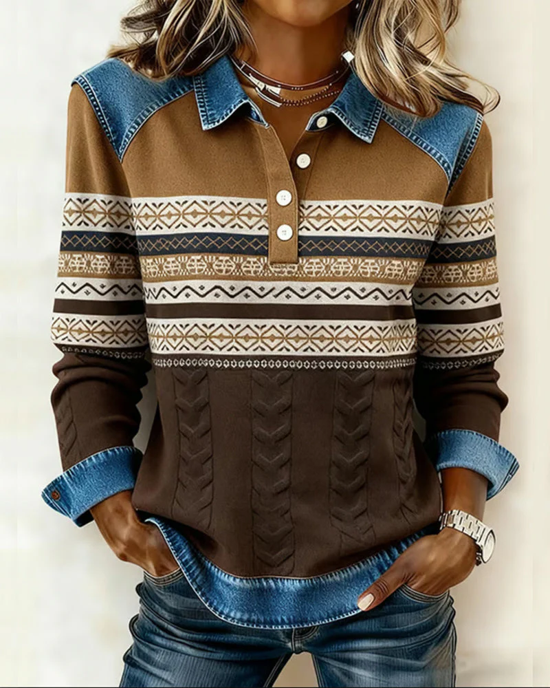 Button-Down Collar Sweatshirt - Image 2
