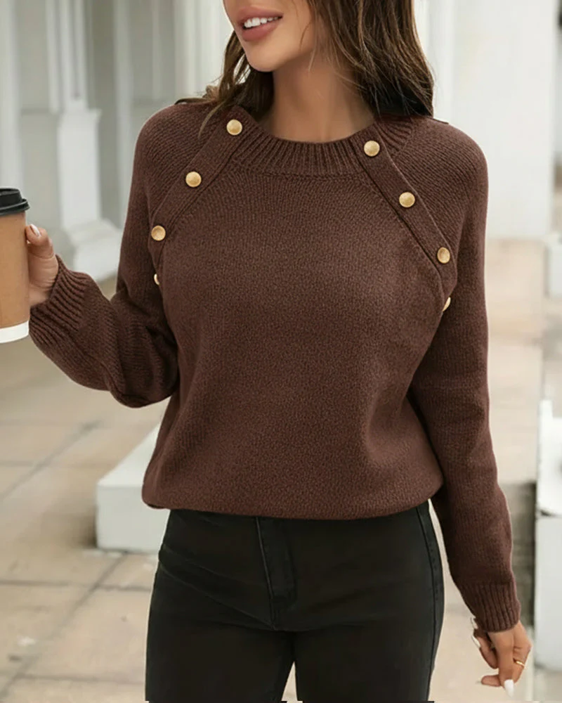 Button-Down Crew Neck Sweater - Image 17
