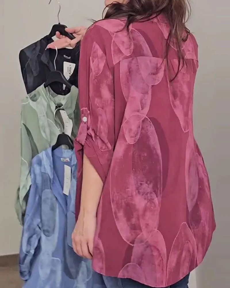 Button-Down Printed Pocket Blouse - Image 4