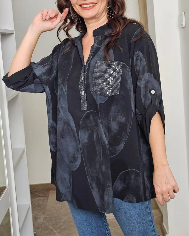 Button-Down Printed Pocket Blouse - Image 7