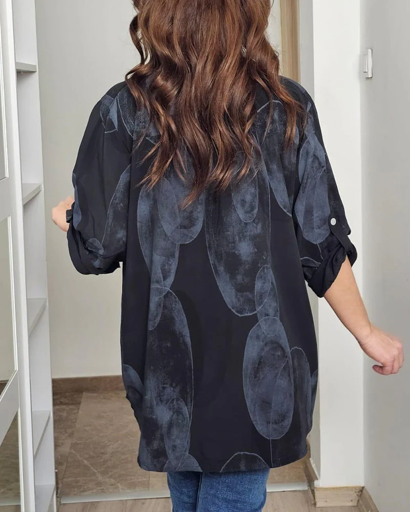 Button-Down Printed Pocket Blouse - Image 8