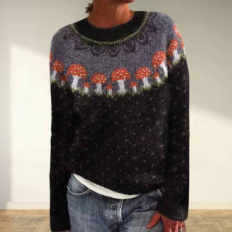 Button Mushroom Jumper – Drapey Fit Perfect for Weekend Comfort and Laid-Back Chic Looks - Image 6