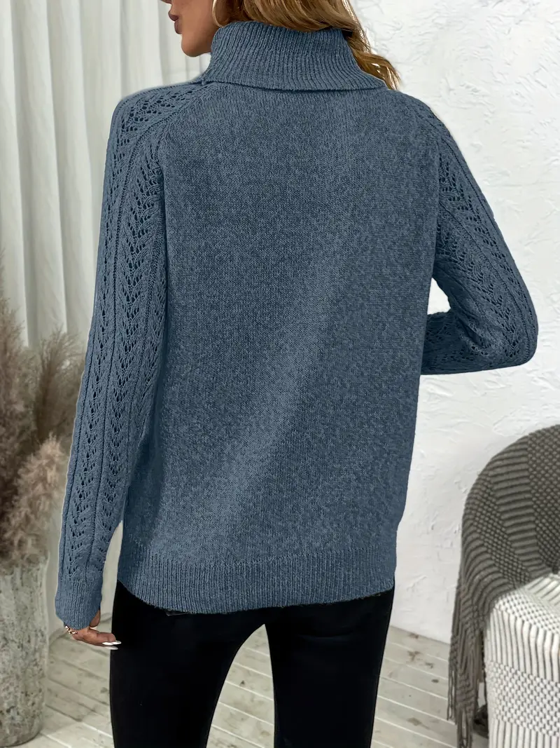 Cable Knit Turtle Neck Sweater - Image 17