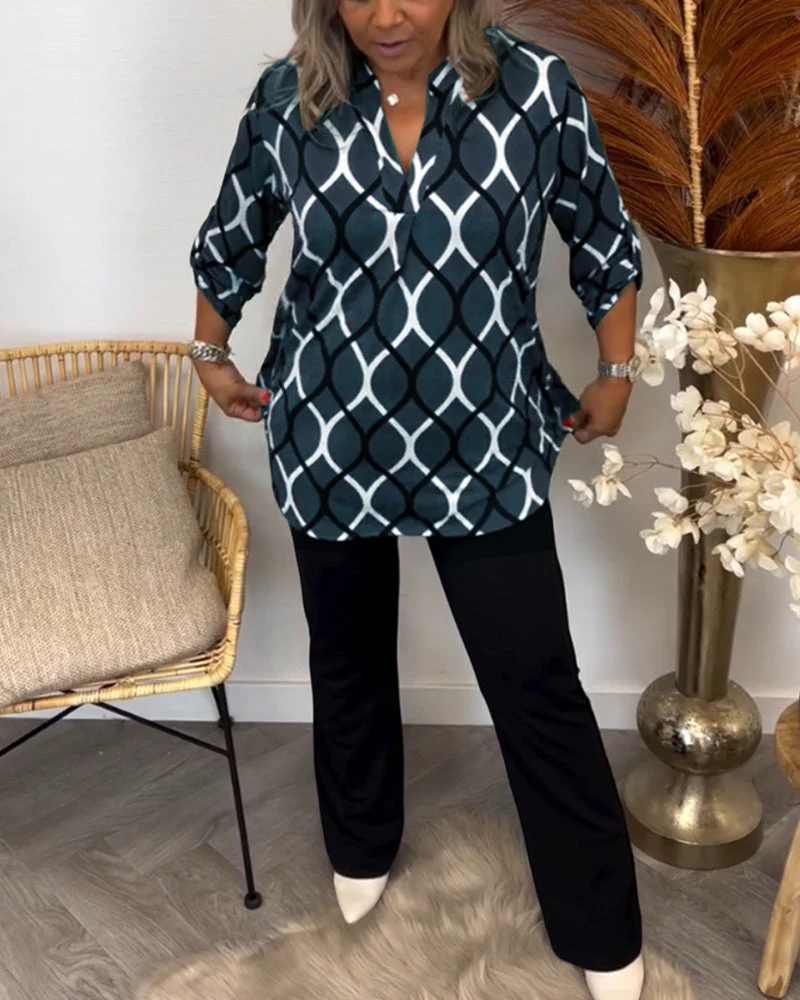 Casual Blouse with Long Sleeve and Printed - Image 14