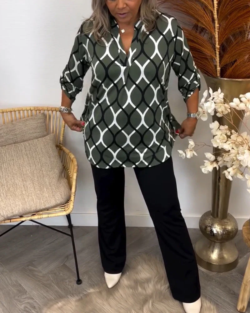 Casual Blouse with Long Sleeve and Printed - Image 7