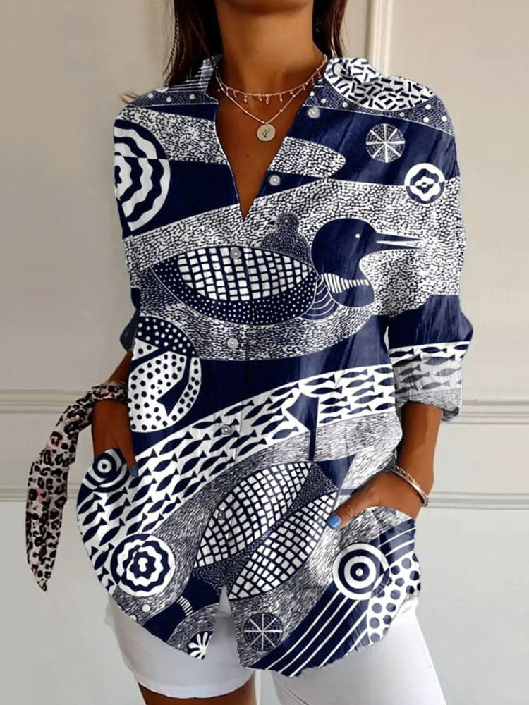 Casual Fit Bloom Print Blouse - Image 2