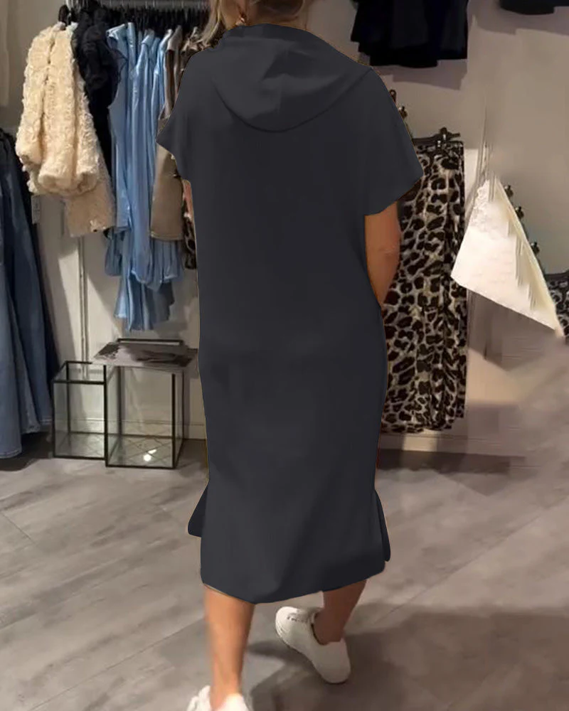 Relaxed Fit Pullover Hoodie Dress - Image 50