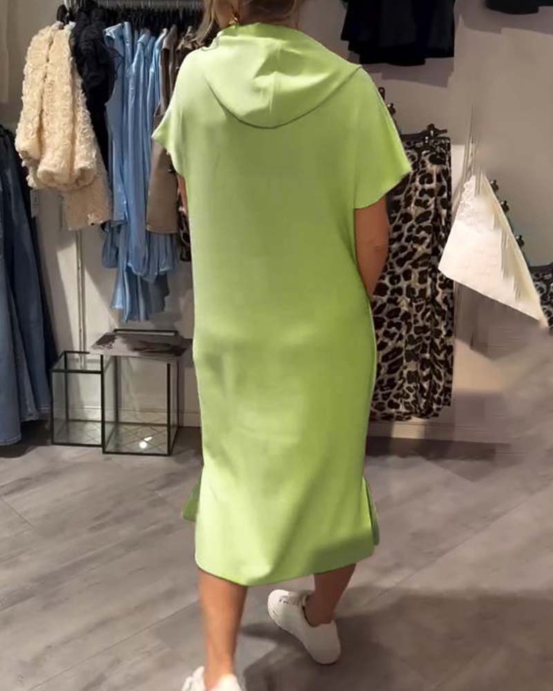 Relaxed Fit Pullover Hoodie Dress - Image 51