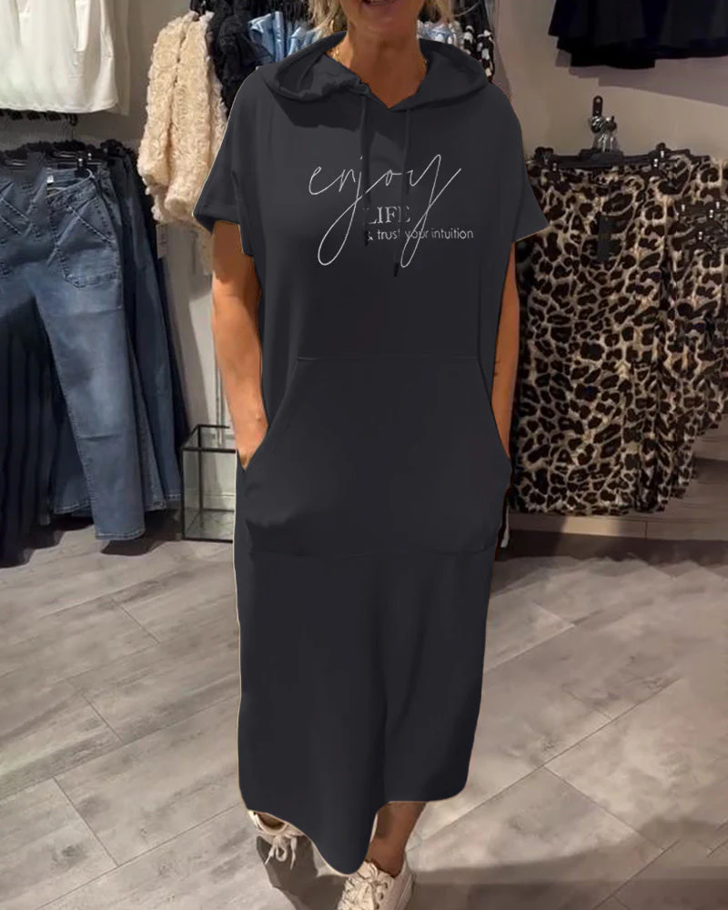 Relaxed Fit Pullover Hoodie Dress - Image 59