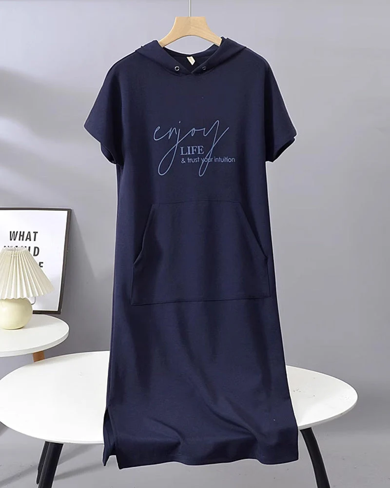 Relaxed Fit Pullover Hoodie Dress - Image 64