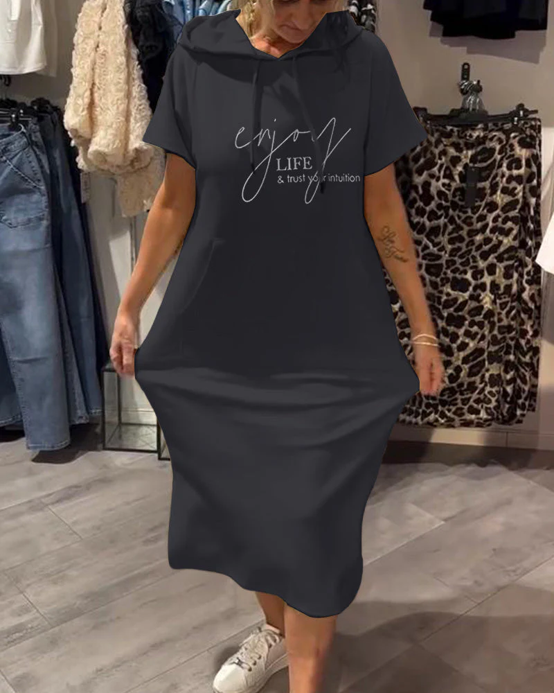 Relaxed Fit Pullover Hoodie Dress - Image 74