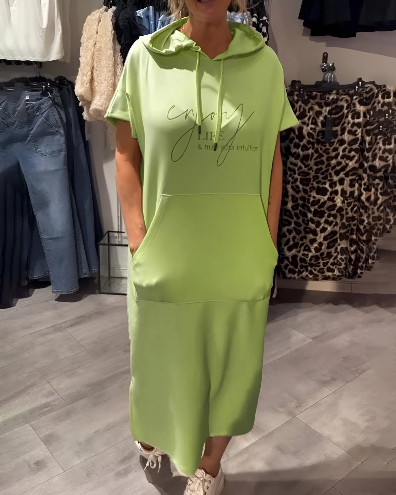 Relaxed Fit Pullover Hoodie Dress - Image 78