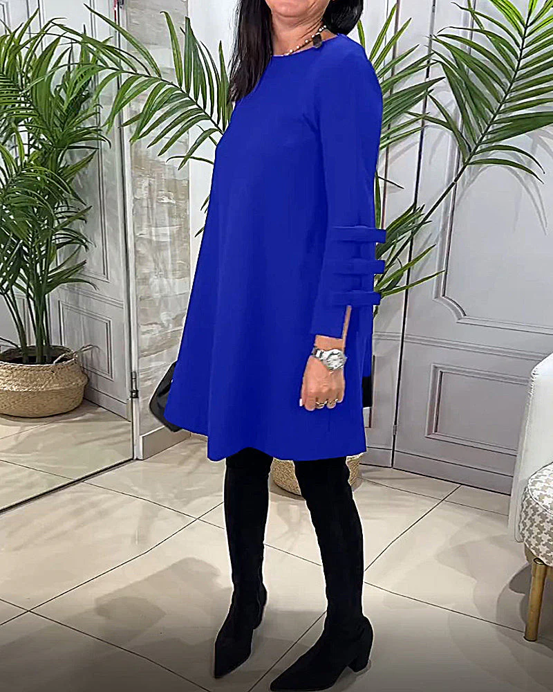 Casual Knee Length Dress with Long Sleeve - Image 11