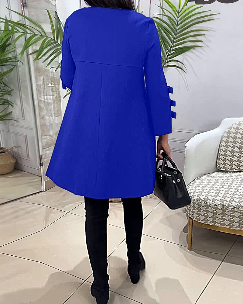 Casual Knee Length Dress with Long Sleeve - Image 13
