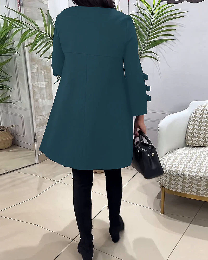 Casual Knee Length Dress with Long Sleeve - Image 18