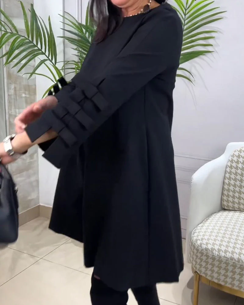 Casual Knee Length Dress with Long Sleeve - Image 8