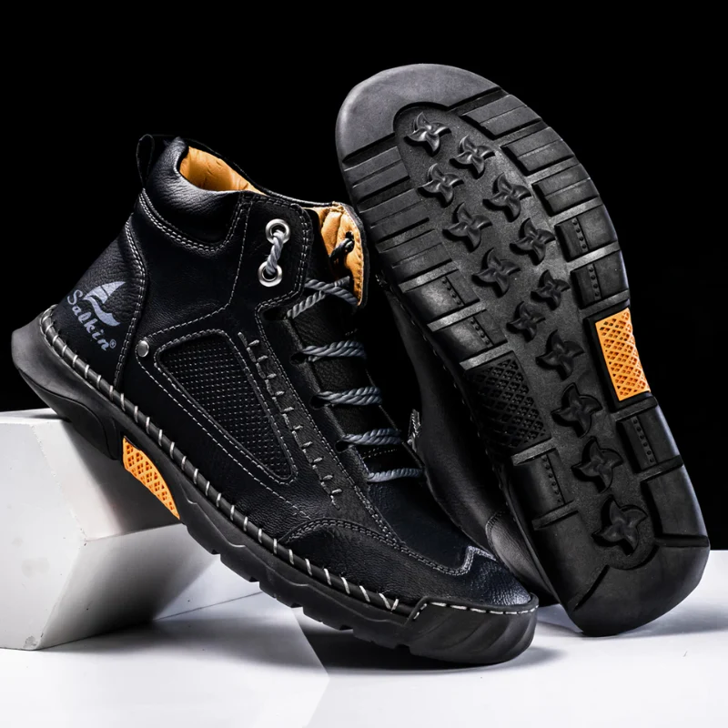 Casual Leather High Top Shoes - Image 19