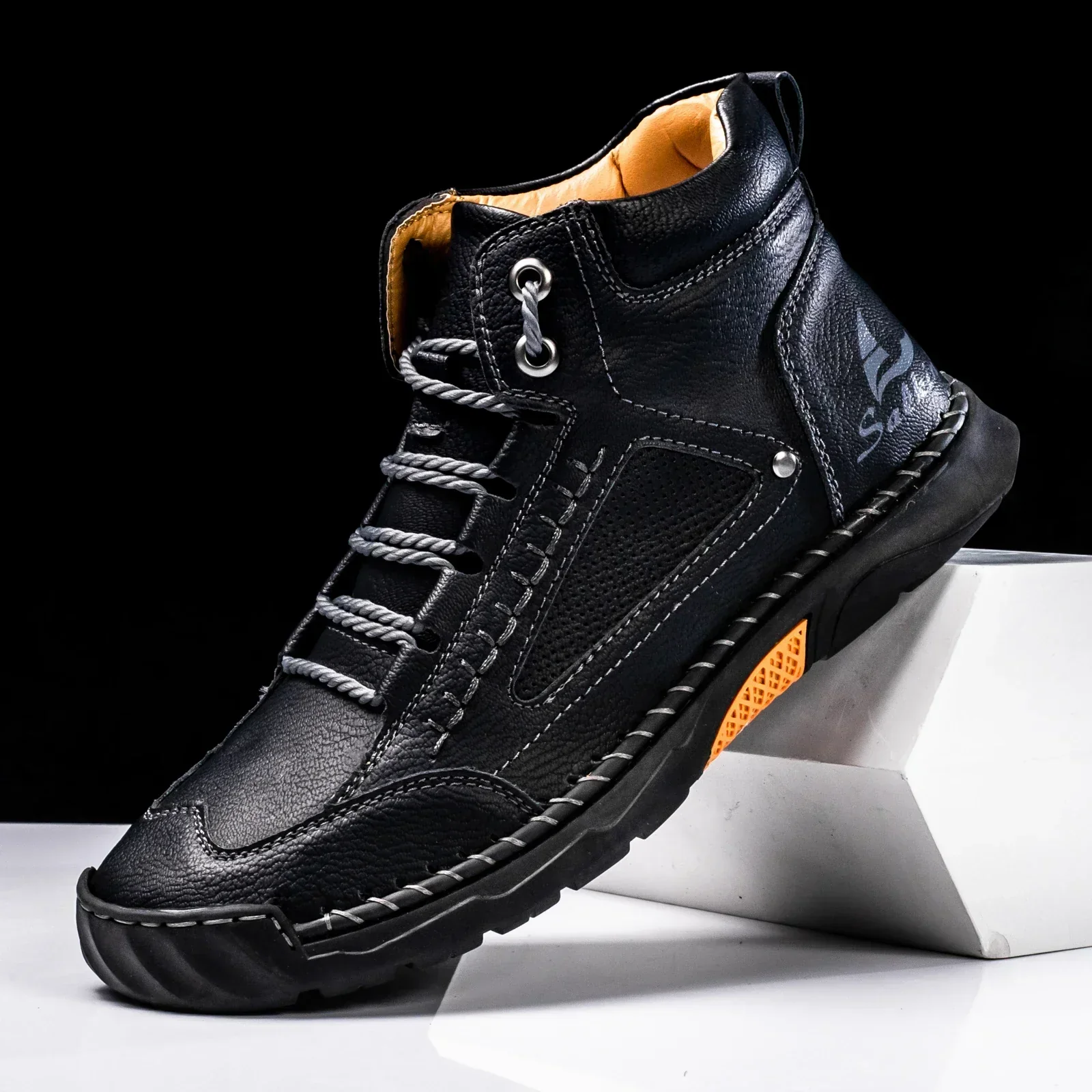 Casual Leather High Top Shoes - Image 21