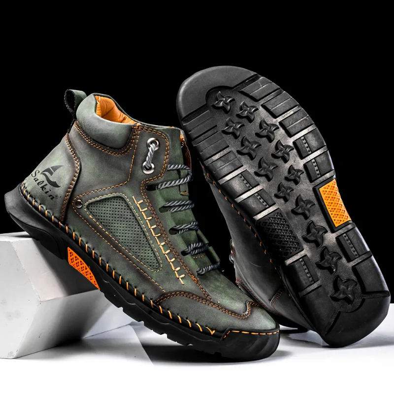 Casual Leather High Top Shoes - Image 6