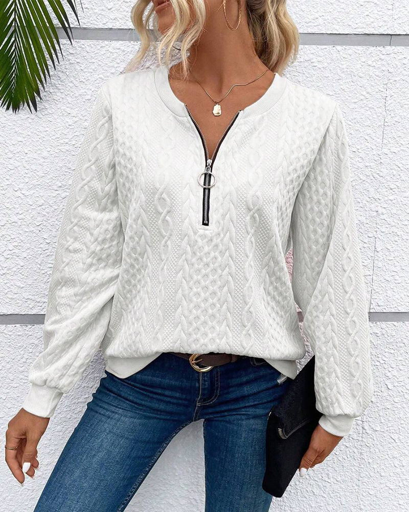 Casual long sleeve zipper sweatshirt - Image 11