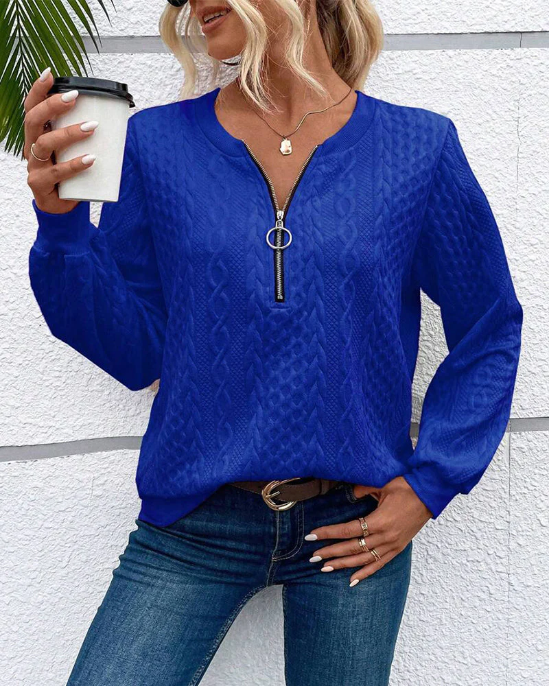Casual long sleeve zipper sweatshirt - Image 16