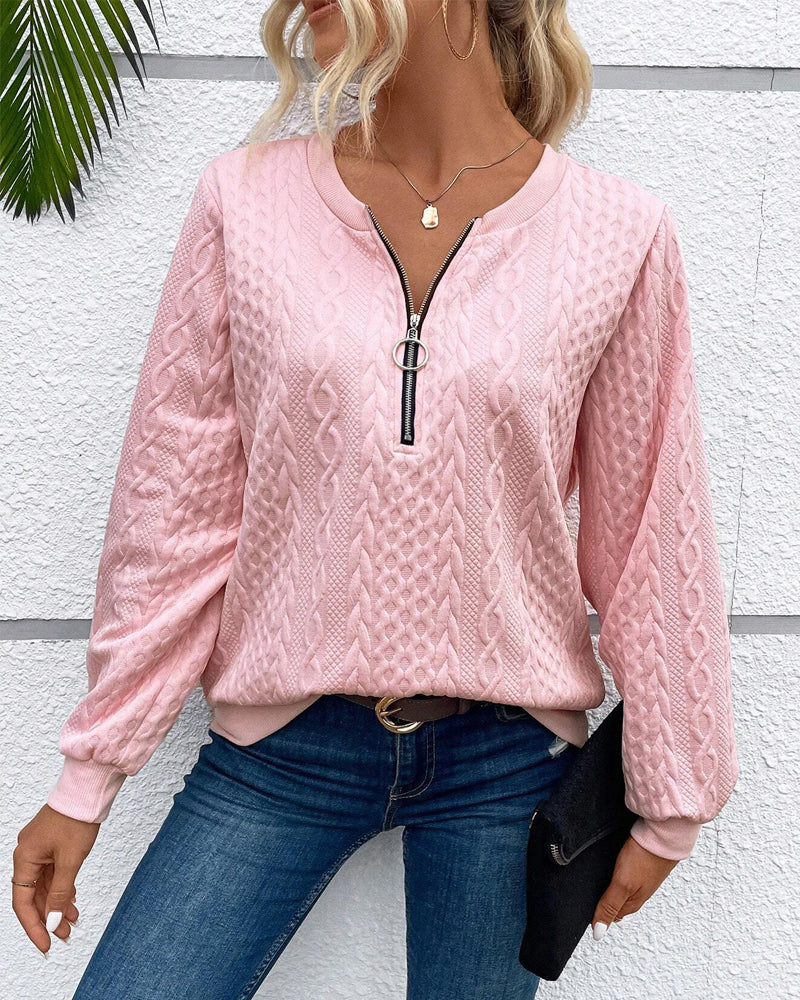 Casual long sleeve zipper sweatshirt - Image 7