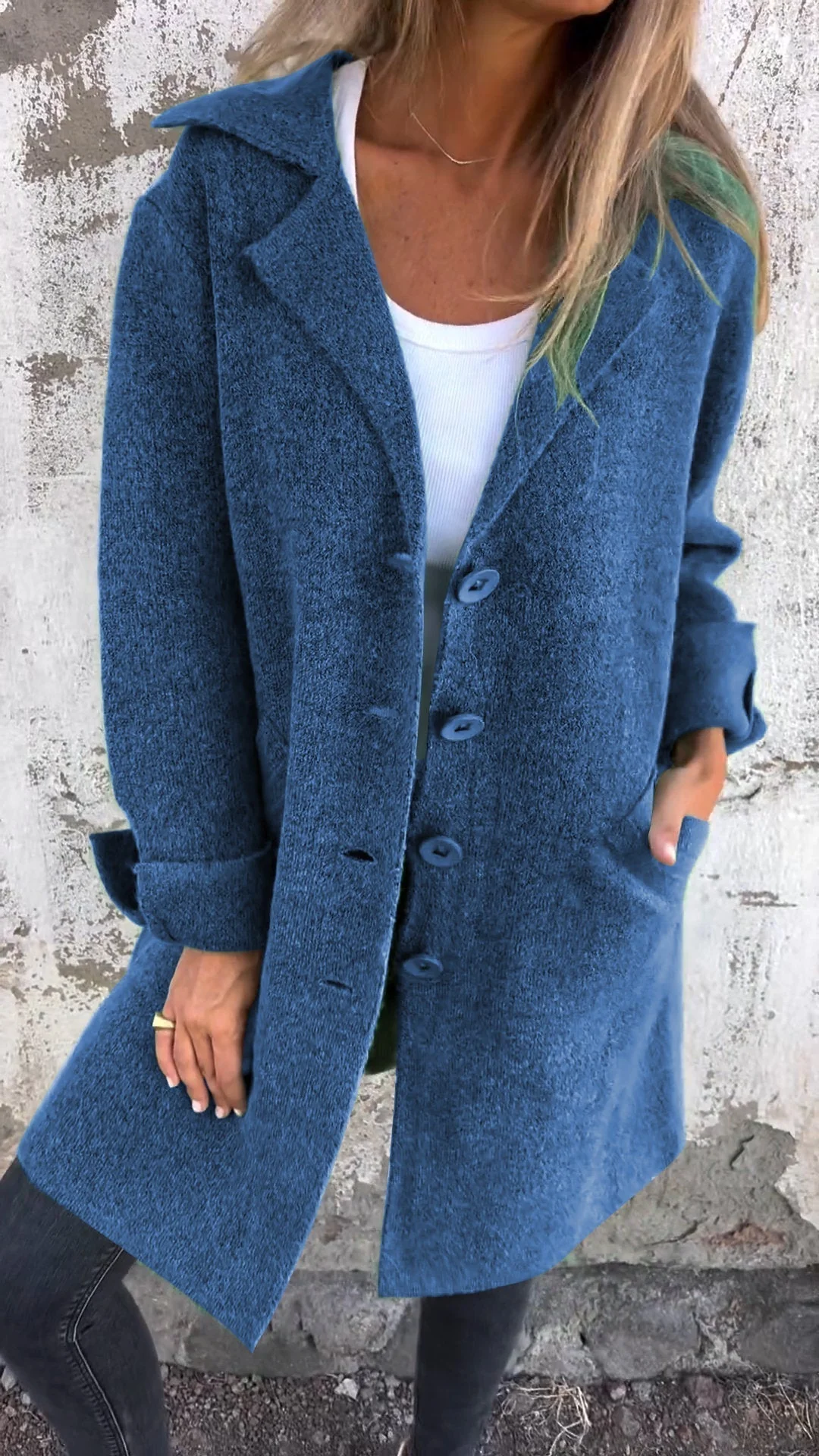 Casual Longline Knit Coat Jacket - Image 10