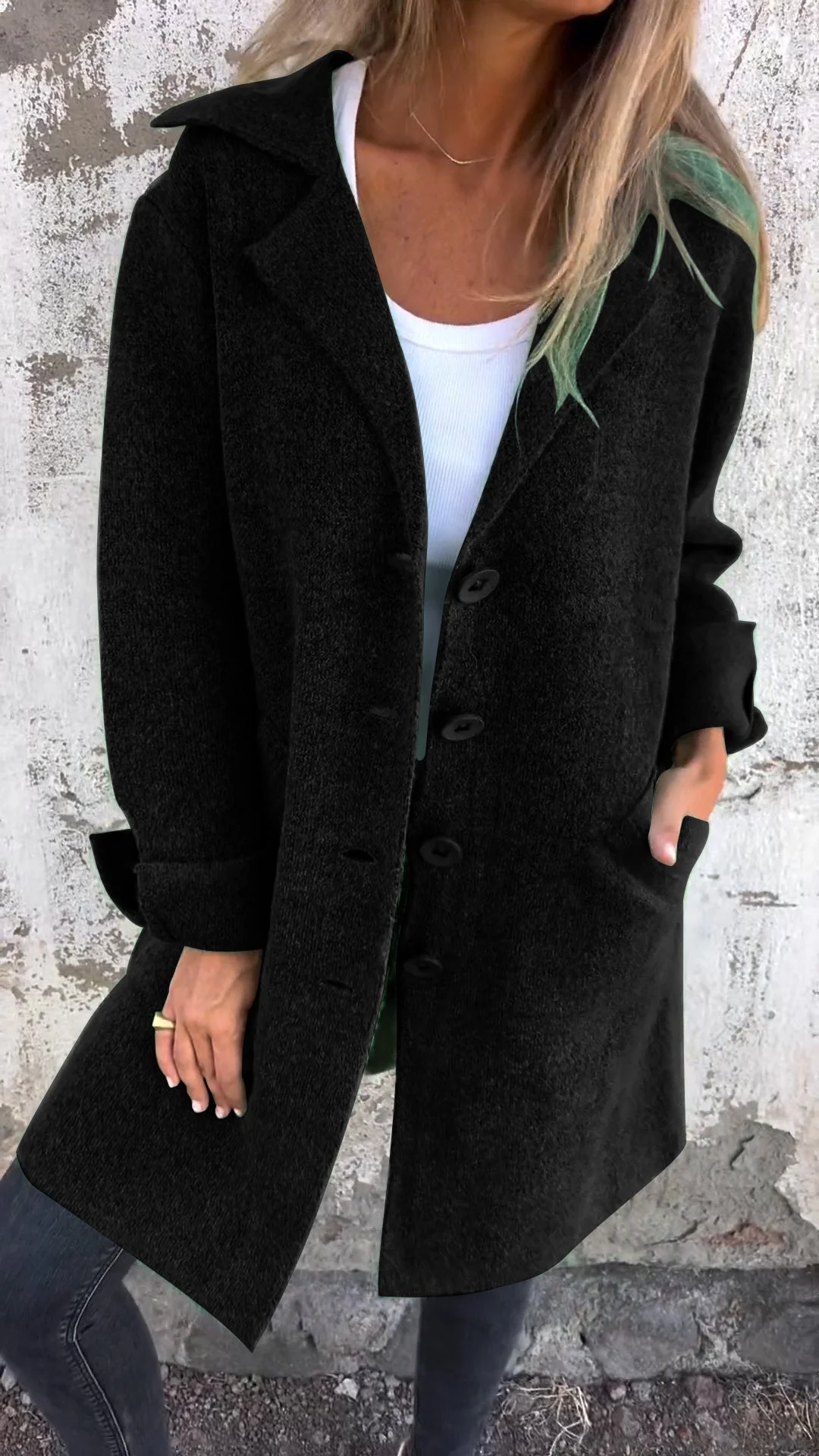 Casual Longline Knit Coat Jacket - Image 9